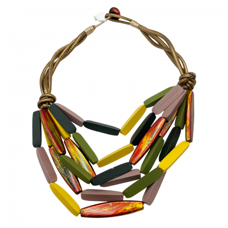 Coliere - Colier statement ZOEY, Verde Galben