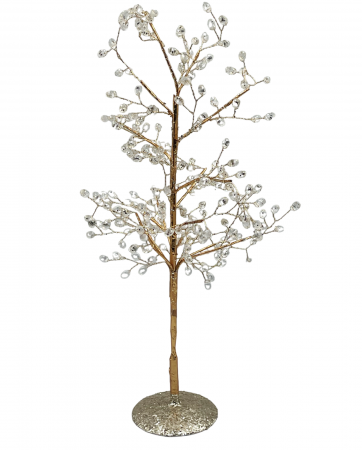 CRACIUN MAGIC - Copac decorativ cu cristale GLAM, Auriu, 40cm