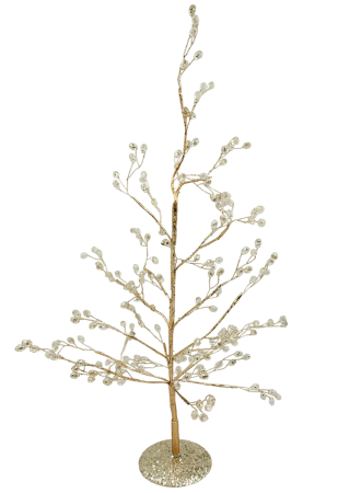 DECORATIUNI CRACIUN - Copac decorativ cu cristale auriu GLAM