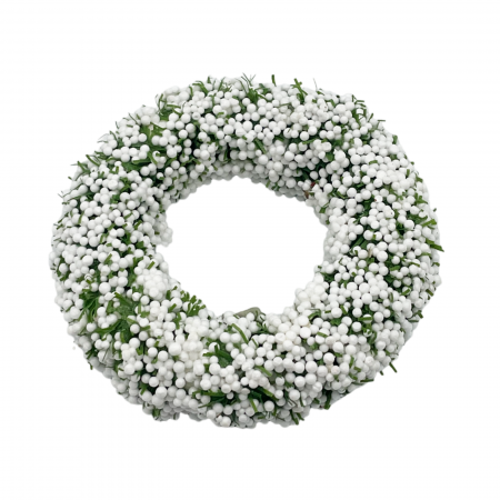 SERVIRE & DECORARE MASA CRACIUN - Coronita Craciun decor lumanare ROBIN, Alb, 8cm