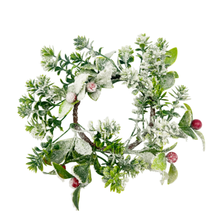 CORONITE & GHIRLANDE - Coronita decor Craciun pentru lumanare FREEZY, 10cm