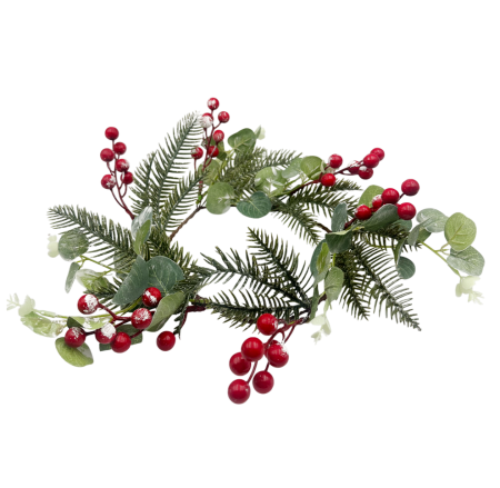CORONITE & GHIRLANDE - Coronita decor Craciun BERRIES, Rosu, 17cm