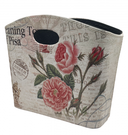 Fructiere & Cosuri Decorative - Cos cu manere PISA, Piele ecologica, 29x23cm