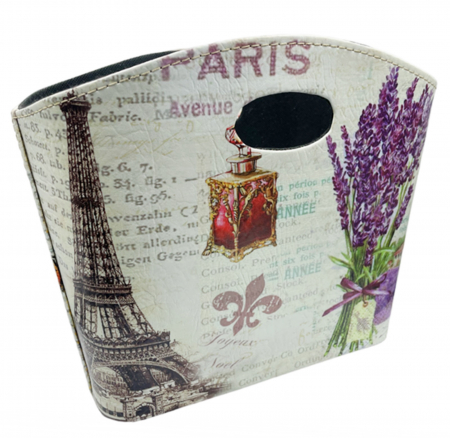 Fructiere & Cosuri Decorative - Cos cu manere LAVENDER, Piele ecologica, 29x23cm