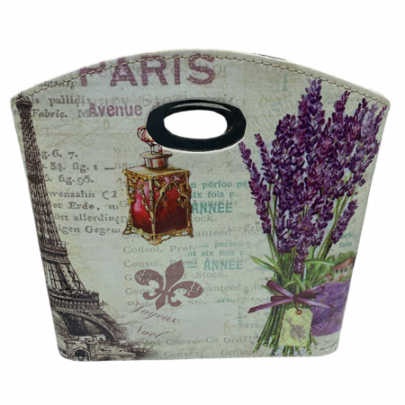 Cos cu manere LAVENDER, Piele ecologica, 29x23cm [1]
