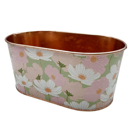 De Sezon - Coș metalic pentru ouă cu model floral – decor primăvară