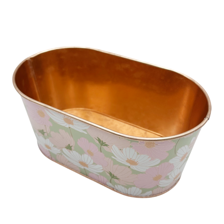 Coș metalic pentru ouă cu model floral – decor primăvară [1]