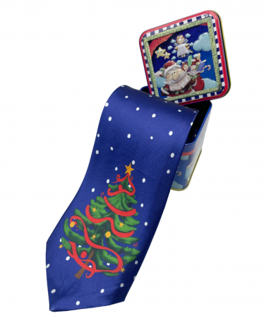 Cravata CHRISTMAS TREE in cutie metal, Albastru [3]