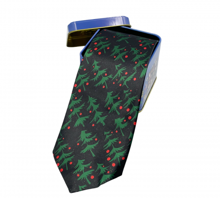 Cravata CHRISTMAS TREE in cutie metal, Negru [1]