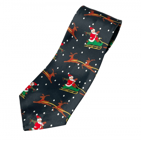 Cravate & Bretele & Papioane Craciun - Cravata MAGIC MOMENTS in cutie metal, Negru