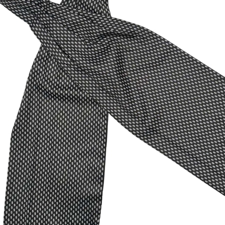 Cravata matase ASCOT FRANKLIN, Negru Alb [1]