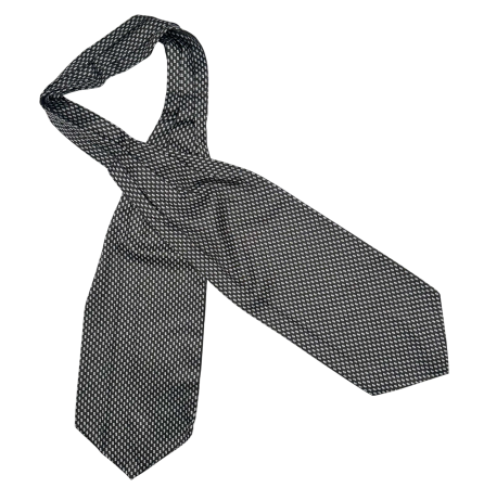 Cravata matase ASCOT FRANKLIN, Negru Alb [2]