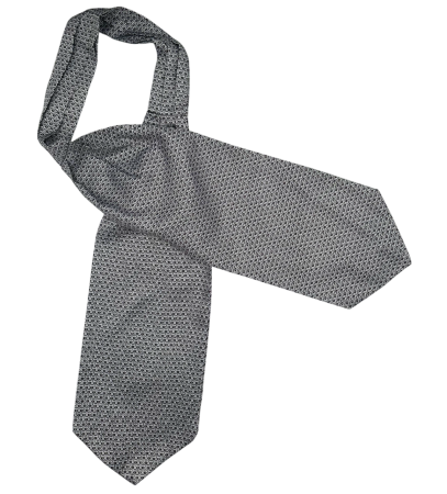 Cravata matase ASCOT ROLAND, Negru/ Alb [2]
