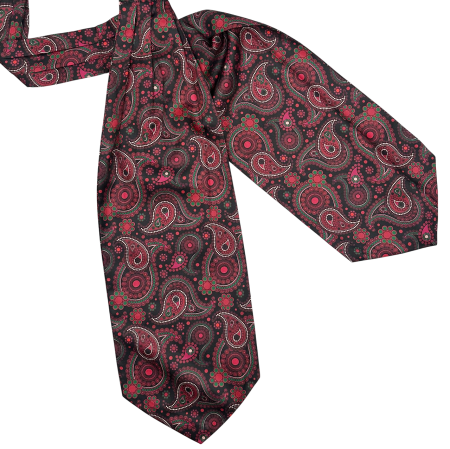 Cravate Ascot - Cravata matase ASCOT NOAH, Negru Rosu