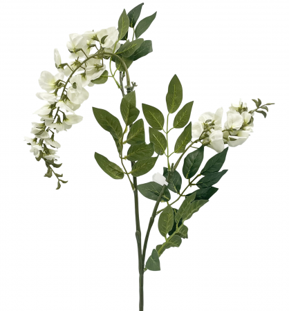 Flori Artificiale - Creanga cu flori artificiale WISTERIA, Alb, 75cm