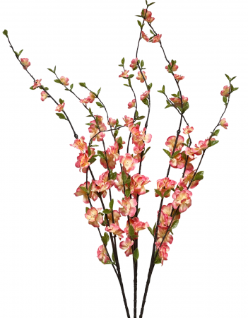 Crenguta cu flori artificiale BLOSSOM, Roz piersica, 100cm [2]