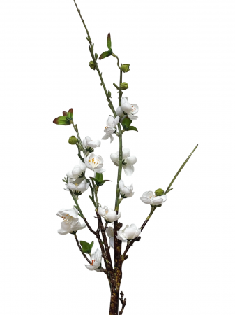 Flori Artificiale - Crenguta cu flori artificiale BELLA, Alb, 50cm
