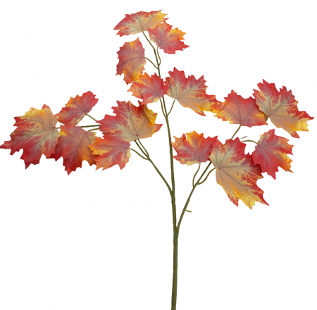 Creanga cu frunze artificiale SIENA, Galben Portocaliu, 60cm [2]