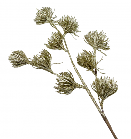 CRENGUTE & PICK-URI - Creanga decor Craciun CHILLY, Auriu, 65cm