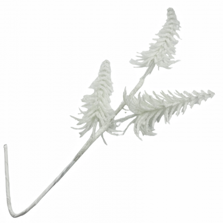 CRENGUTE & PICK-URI - Creanga decor Craciun cu braduti FROSTY, Alb, 50cm