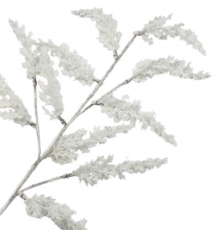 Creanga decor Craciun cu brad inzapezit FROSTY, Alb, 55cm [1]