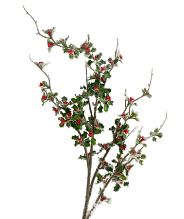Creanga decor Craciun ILEX, Rosu, 85cm [2]