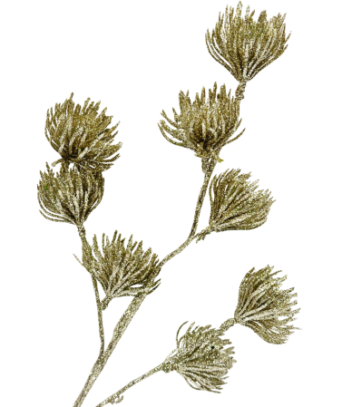 Ramura decorativa cu sclipici CHILLY, Auriu, 65cm [1]