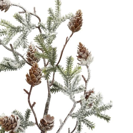 Ramură decorativă cu conuri și zăpadă artificială RUSTIC, 60 cm [1]
