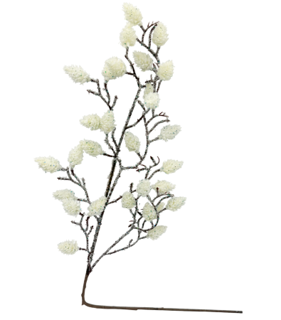 CRENGUTE & PICK-URI - Ramura decorativa cu conuri inghetate CHILLY, Alb, 60cm