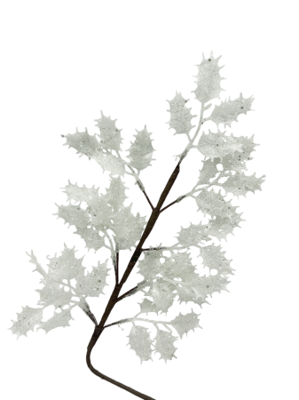 Ramura decorativa cu frunze ilex FREEZY, Alb [2]