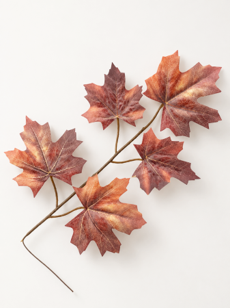 Creanga decorativa cu frunze  AUTUMN MAPLE - Ruginiu [1]