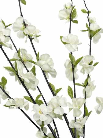 Crenguta cu flori artificiale BLOSSOM, Alb, 100cm [1]