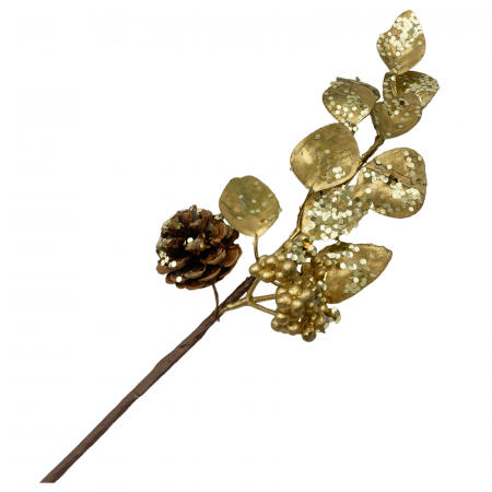 Crenguta decor Craciun BEAUTY, Auriu, 40cm [1]