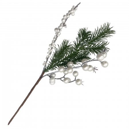 Ornament Craciun PEARLY, Alb, 30cm [1]