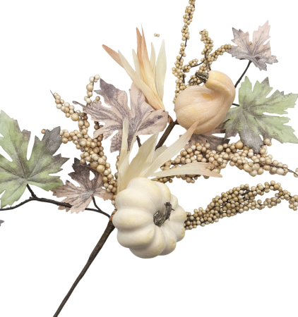 Creanga Decor de Toamna HARVEY, Alb, 80cm [1]