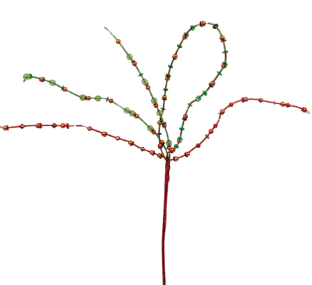 Ramură decorativă cu margele rosii si verzi – Ornament de Crăciun JOLLY, 40cm [2]