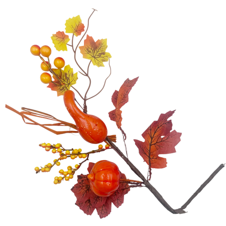 CASA & DECOR - Crenguta decorativa cu dovleci AUTUMN HARVEST – 40 cm