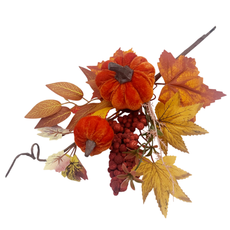 Crenguta decorativa cu dovleci VELVET PUMPKIN [1]