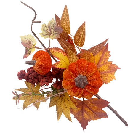 Crenguta decorativa cu dovleci VELVET PUMPKIN [2]