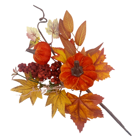 CASA & DECOR - Crenguta decorativa cu dovleci VELVET PUMPKIN