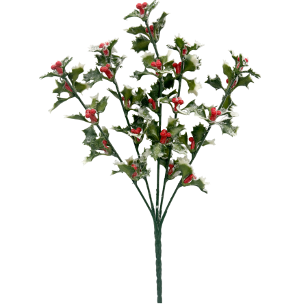 CRENGUTE & PICK-URI - Crenguta decorativa cu frunze si fructe rosii ninse ILEX