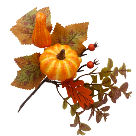 Crenguta decorativa cu dovleac ORANGE HARVEST - 22 cm [1]