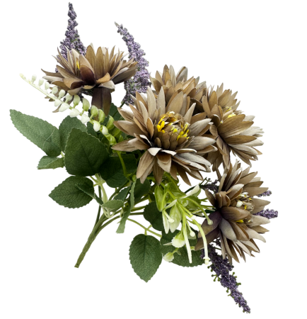 Crizanteme artificiale DARLA, Mov prafuit, 30cm [1]