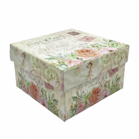 Felicitari, Pungi & Cutii Cadouri - Cutie cadou ROSES, 12.5x12.5x7.5cm