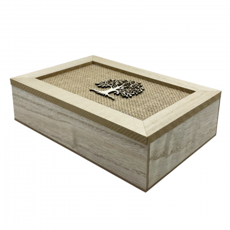 Cutii & Cosuri Depozitare - Cutie lemn TREE OF LIFE, 24x17x7cm