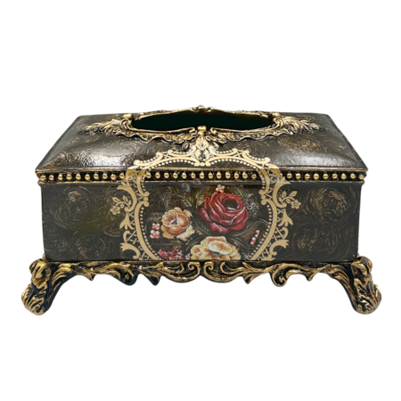 Fructiere & Cosuri Decorative - Cutie Decorativa Vintage pentru Servetele COLETTE - Model Floral