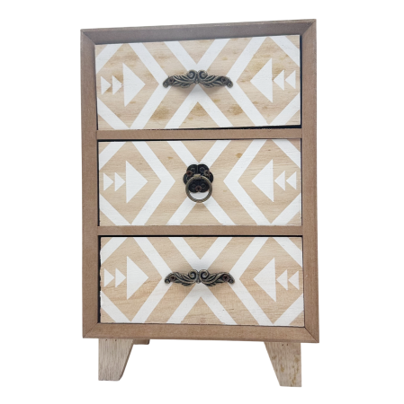 Mini comodă din lemn cu 3 sertare – model geometric [2]
