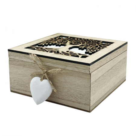 Cutie lemn TREE OF LIFE, 12x12x5cm [2]