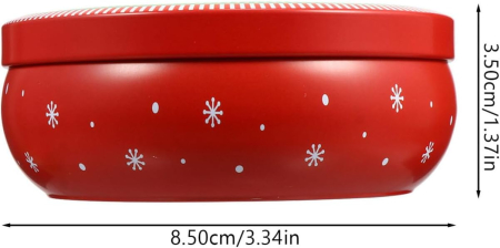 Cutie metalică rotundă pentru cadouri JOLLY – model Crăciun [3]