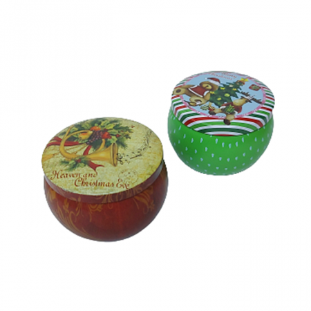 FELICITARI, CUTII SI PUNGI DE CADOU - Set 2 Cutii metalice de Craciun HOLLY, 7x5cm